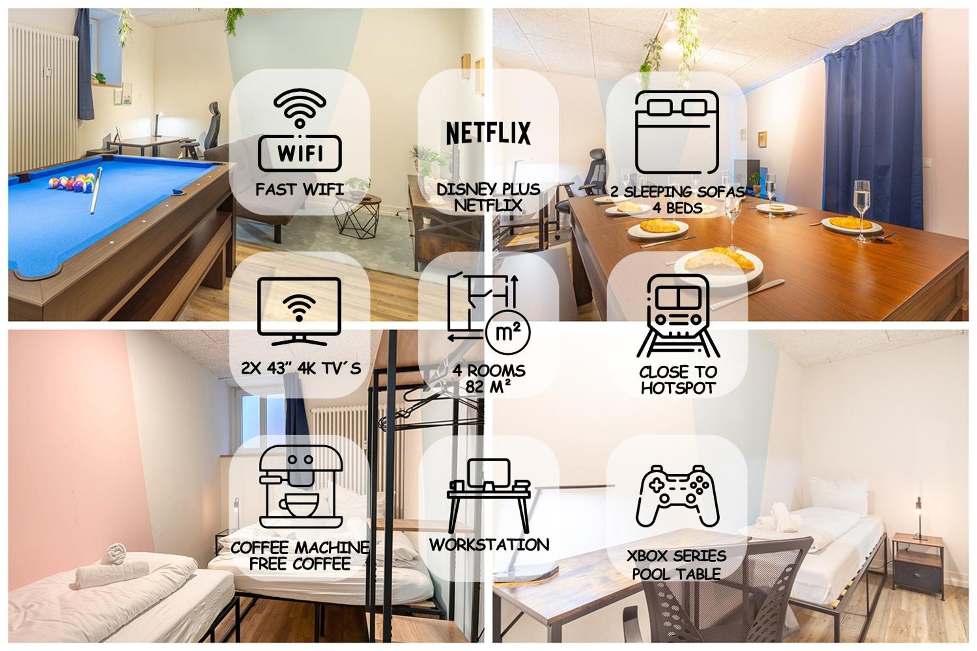ライプツィヒPool Table Heaven, Workstation, 4K Tv, Netflixアパートメント エクステリア 写真
